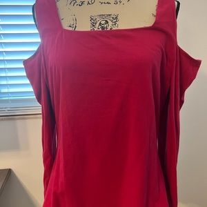 Boston Proper Long Sleeve Cold Shoulder Bra Top